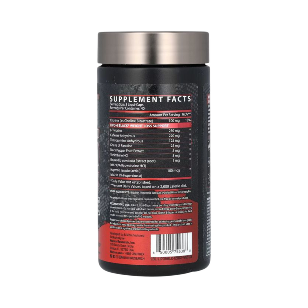 Lipo 6 Black Nutrex de 60 Caps.