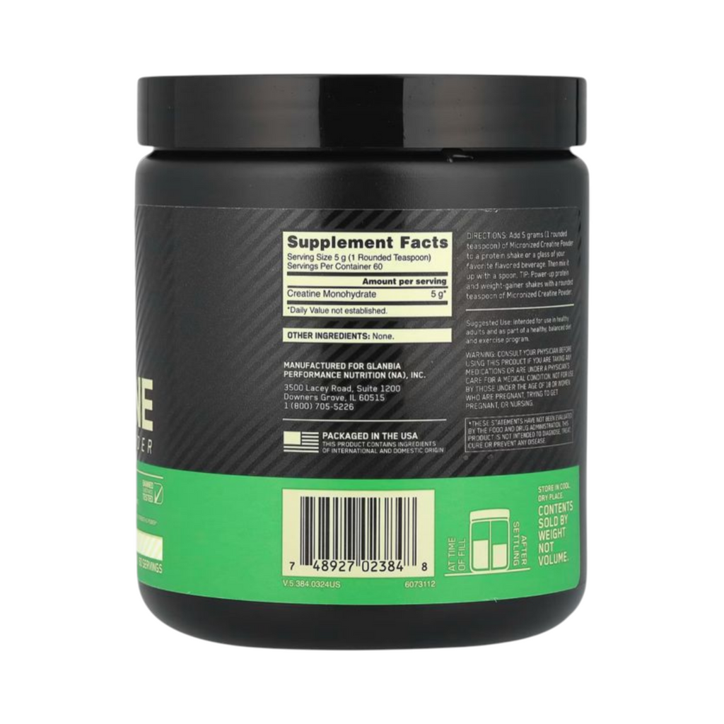Creatina Micronizada Optimum Nutrition 60 servicios