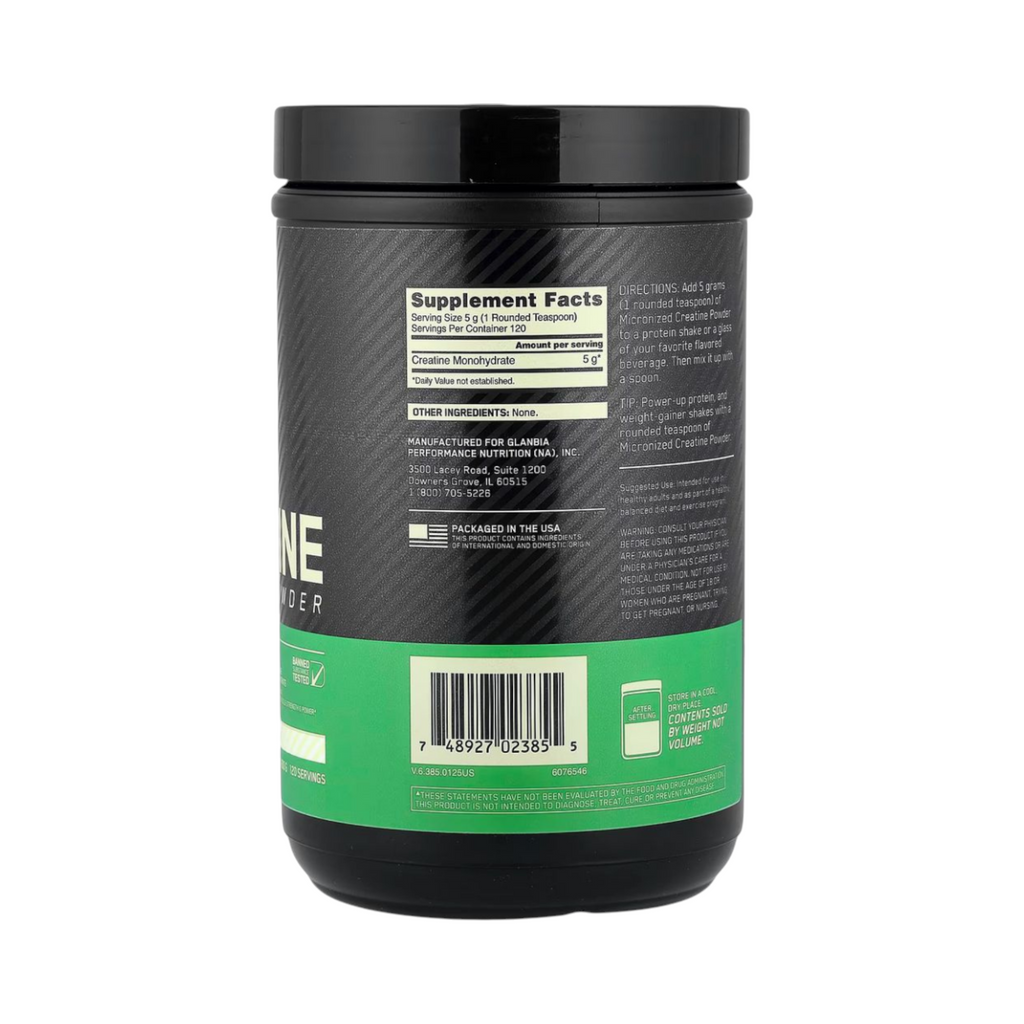 Creatina Micronizada Optimum Nutrition 120 servicios
