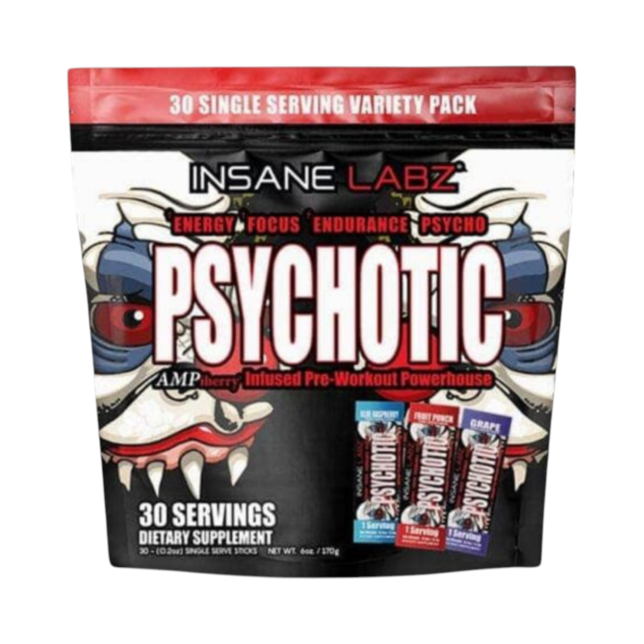 Pre Entreno Psychotic Rojo Bolsa x30 Sachets