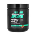 Envase de Amino Build de Muscletech vendido por Somos Landa, suplemento de BCAAs sabor sandía y fresa de 40 servicios.