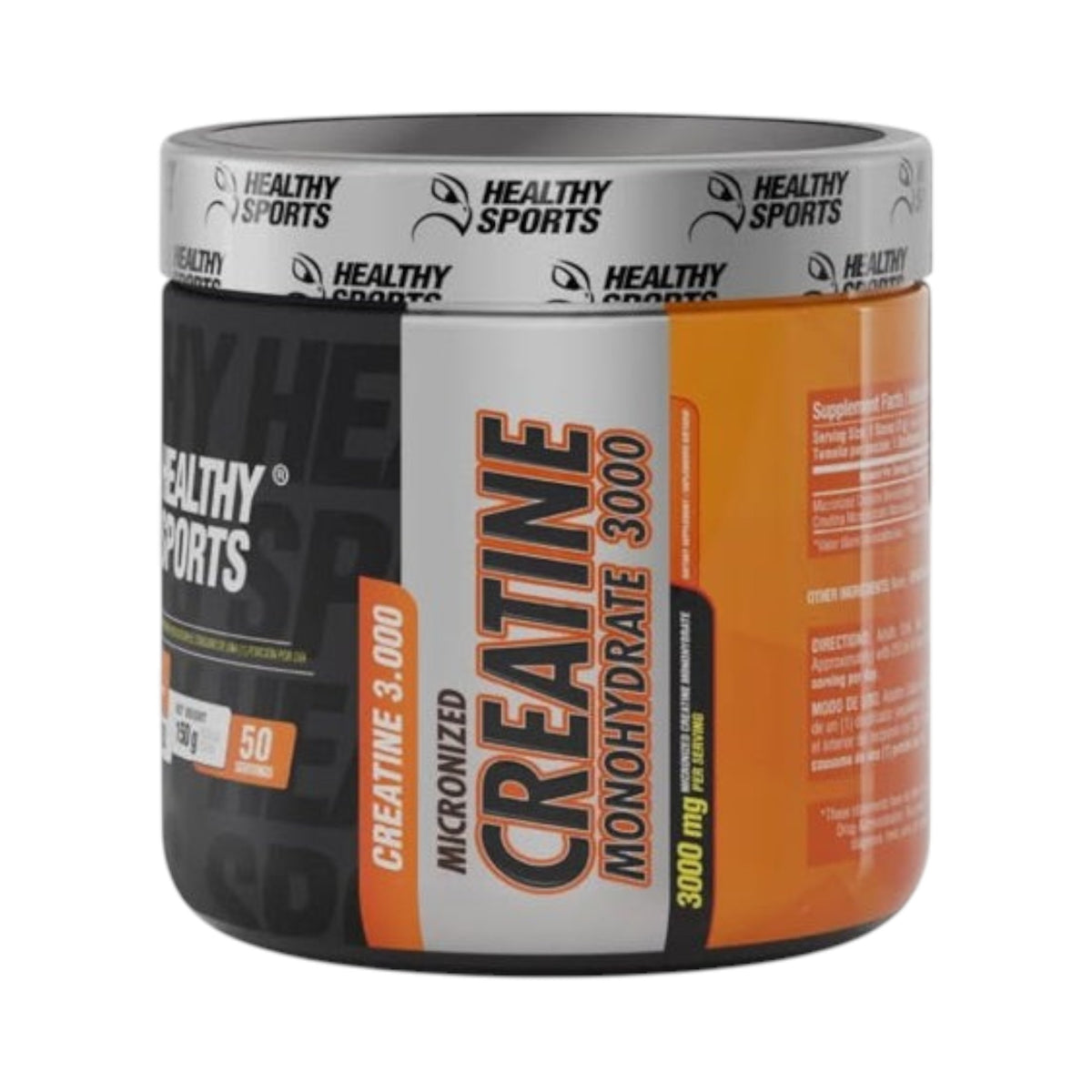 Envase de Creatina Monohidratada 3000 de Healthy Sports, suplemento deportivo de 150g disponible en Somos Landa.
