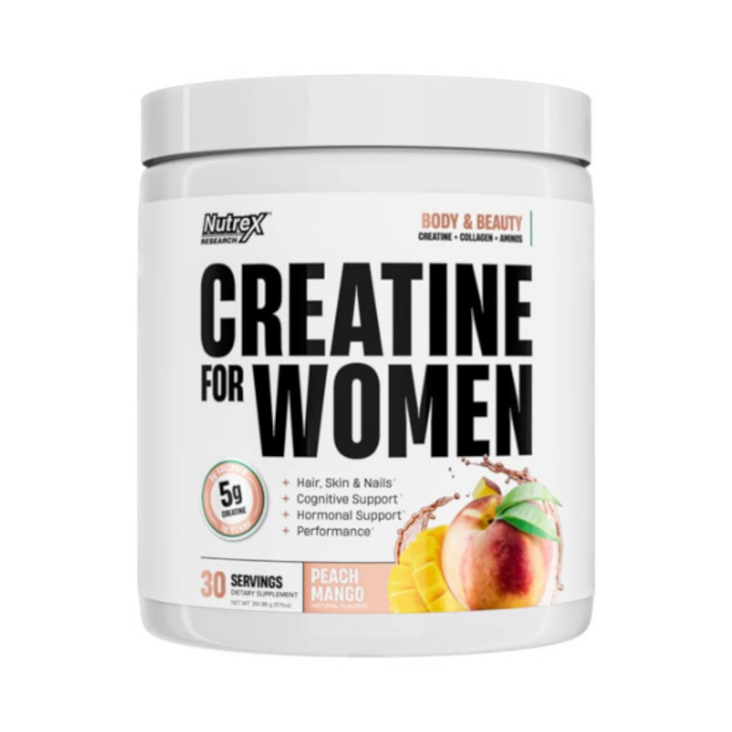 Suplemento Creatine for Women de Nutrex en Somos Landa, fórmula con colágeno y BCAAs para fuerza y belleza femenina.