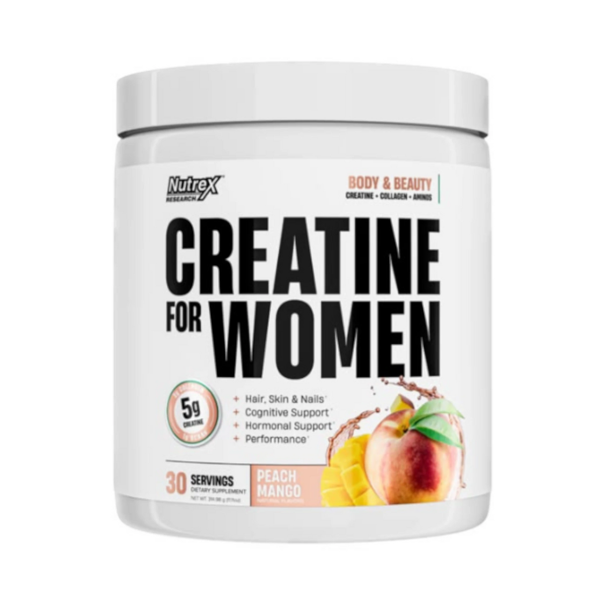 Suplemento Creatine for Women de Nutrex en Somos Landa, fórmula con colágeno y BCAAs para fuerza y belleza femenina.