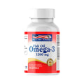 Frasco de Fish Oil Omega 3 1200mg de Healthy America, suplemento en cápsulas blandas de Somos Landa