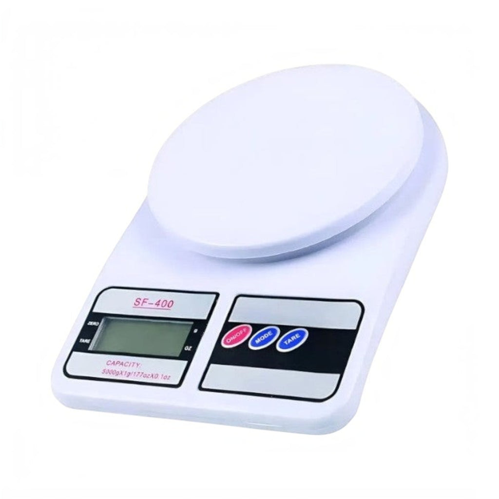 Gramera digital Somos Landa de 5 kg en color blanco con pantalla LCD y función tara para pesaje preciso de alimentos