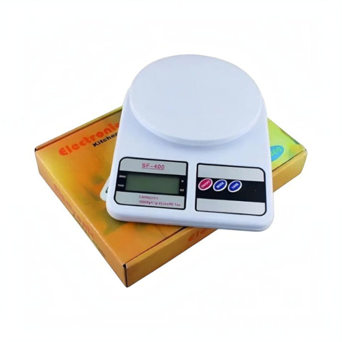 Gramera digital Somos Landa de 5 kg con pantalla LCD, función tara y diseño compacto en color blanco para cocina.