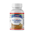 Frasco de suplemento Multi-B B-Complex With B-12 de Healthy America, disponible en Somos Landa, 90 tabletas.