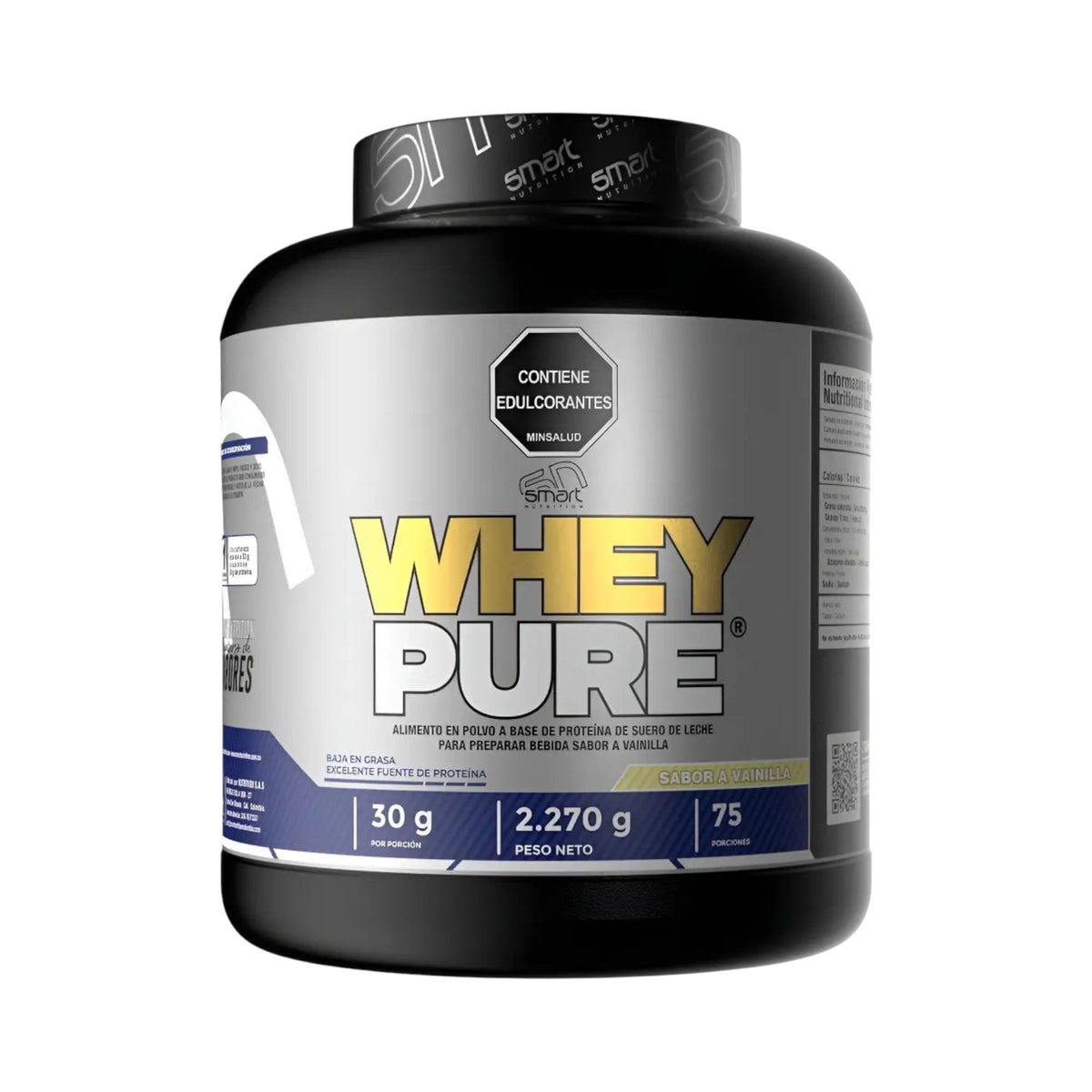 Envase de Proteína Whey Pure 5 libras de Somos Landa, suplemento de suero de leche de 2.27 kg sabor vainilla