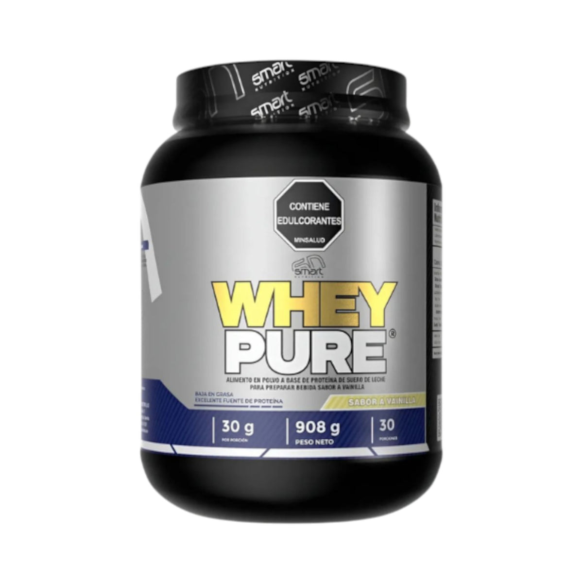 Envase de Somos Landa Proteína Whey Pure de 2 libras, suplemento de suero de leche de rápida absorción y alta pureza.