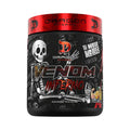Envase de pre-entreno Venom Inferno de Dragon Pharma en Somos Landa, suplemento termogénico con diseño de esqueleto.