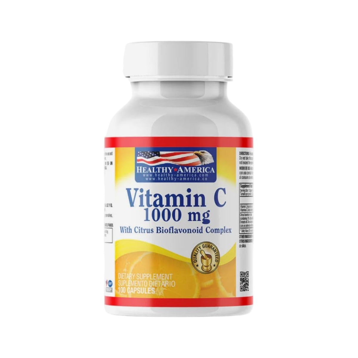 Frasco de Vitamina C 1000 mg con Zinc de Somos Landa, suplemento dietario para el sistema inmune con 100 cápsulas.