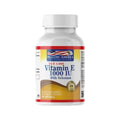 Frasco de Vitamina E 1000 IU de Healthy America, suplemento antioxidante en cápsulas blandas de Somos Landa.